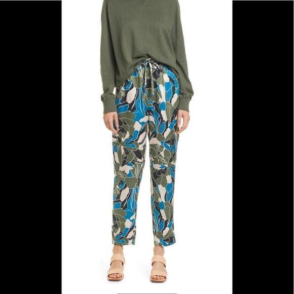 Equipment suzette drawstring floral print 100% silk pant💥size M, L, XL, NWT - Picture 1 of 13